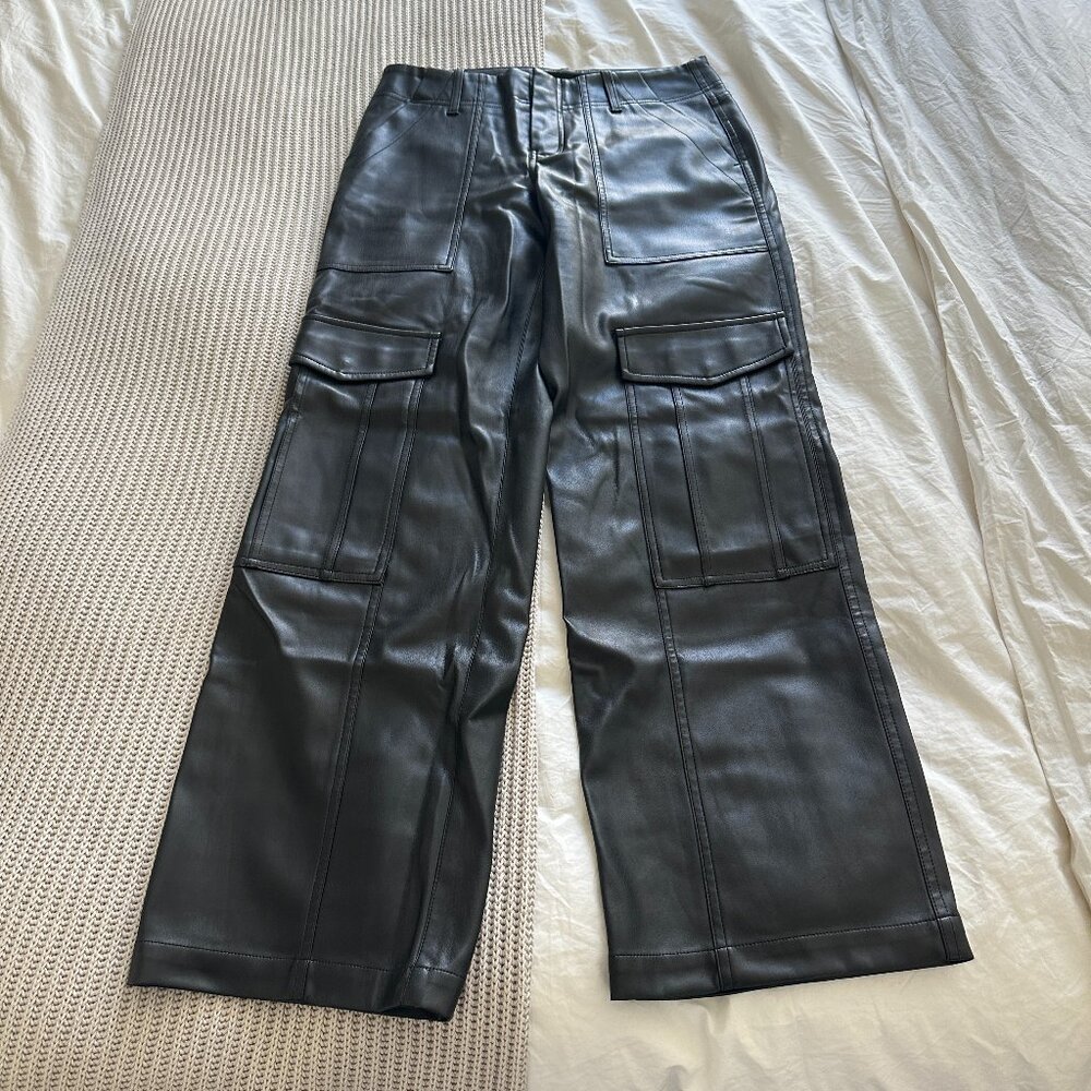 SANCTUARY FAUX LEATHER CARGO PANTS